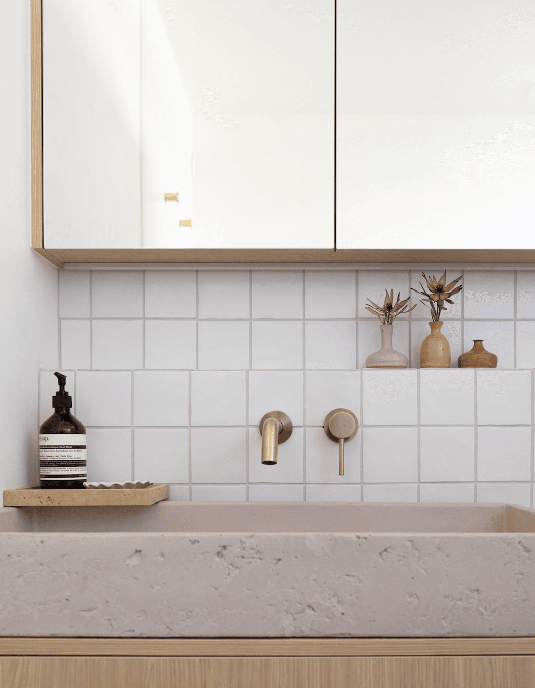 Concrete Nation basin and ABI Interiors tapware throughout