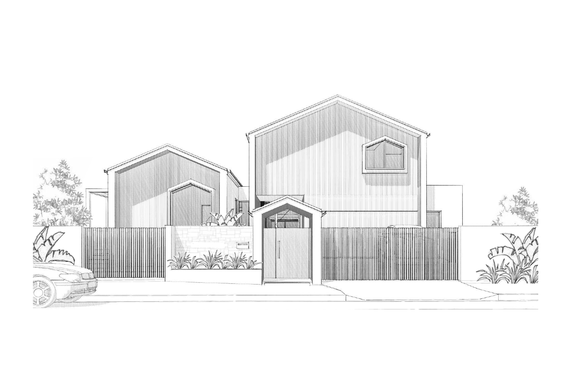 Scandi Beach Residence - Street Perspective