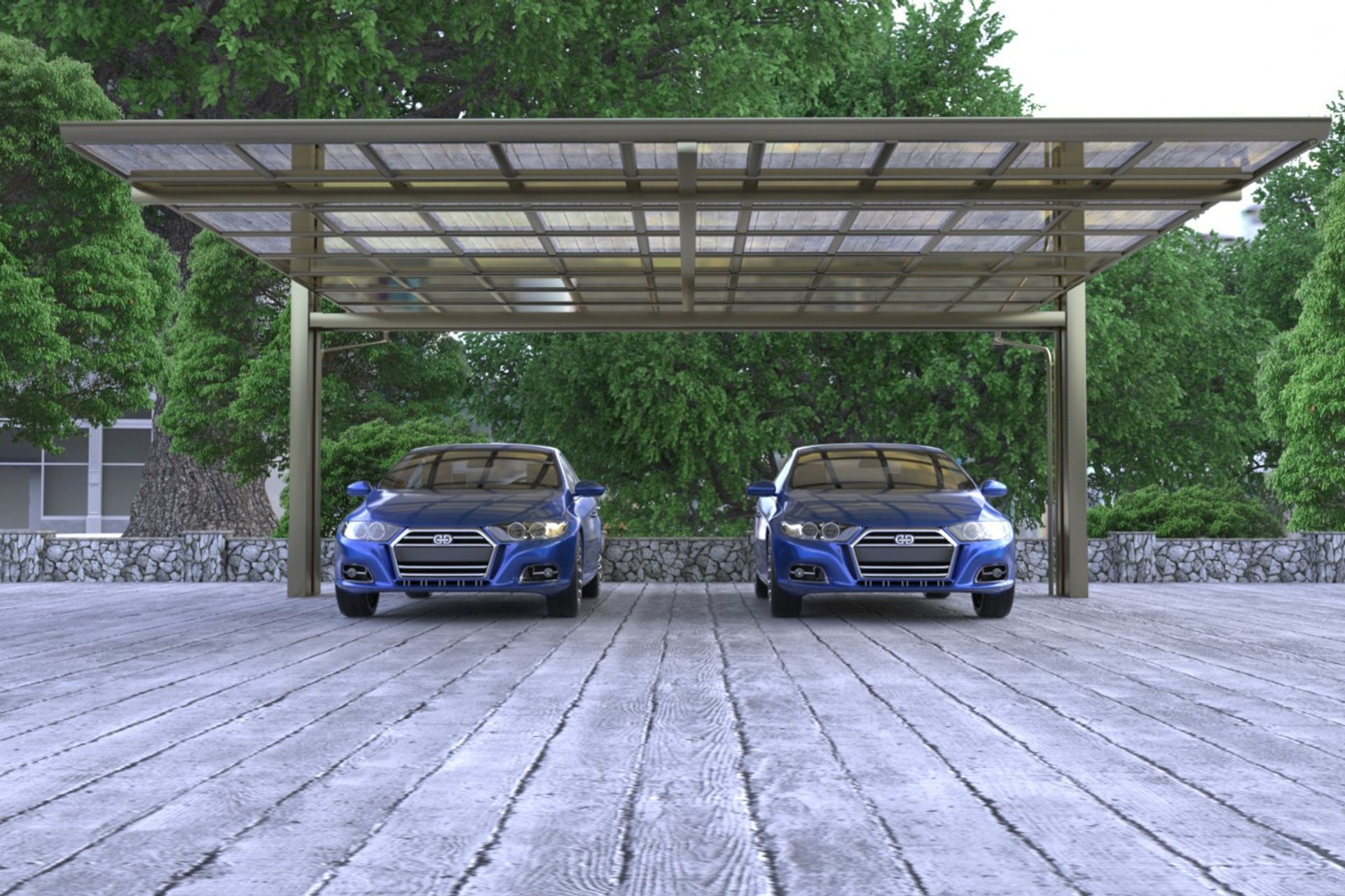 Double Carport Cantilever