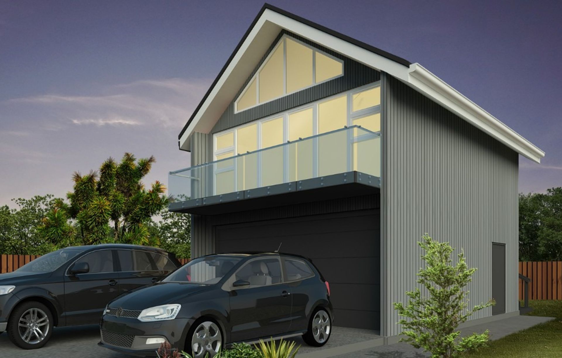 Double Garage with Loft Gable