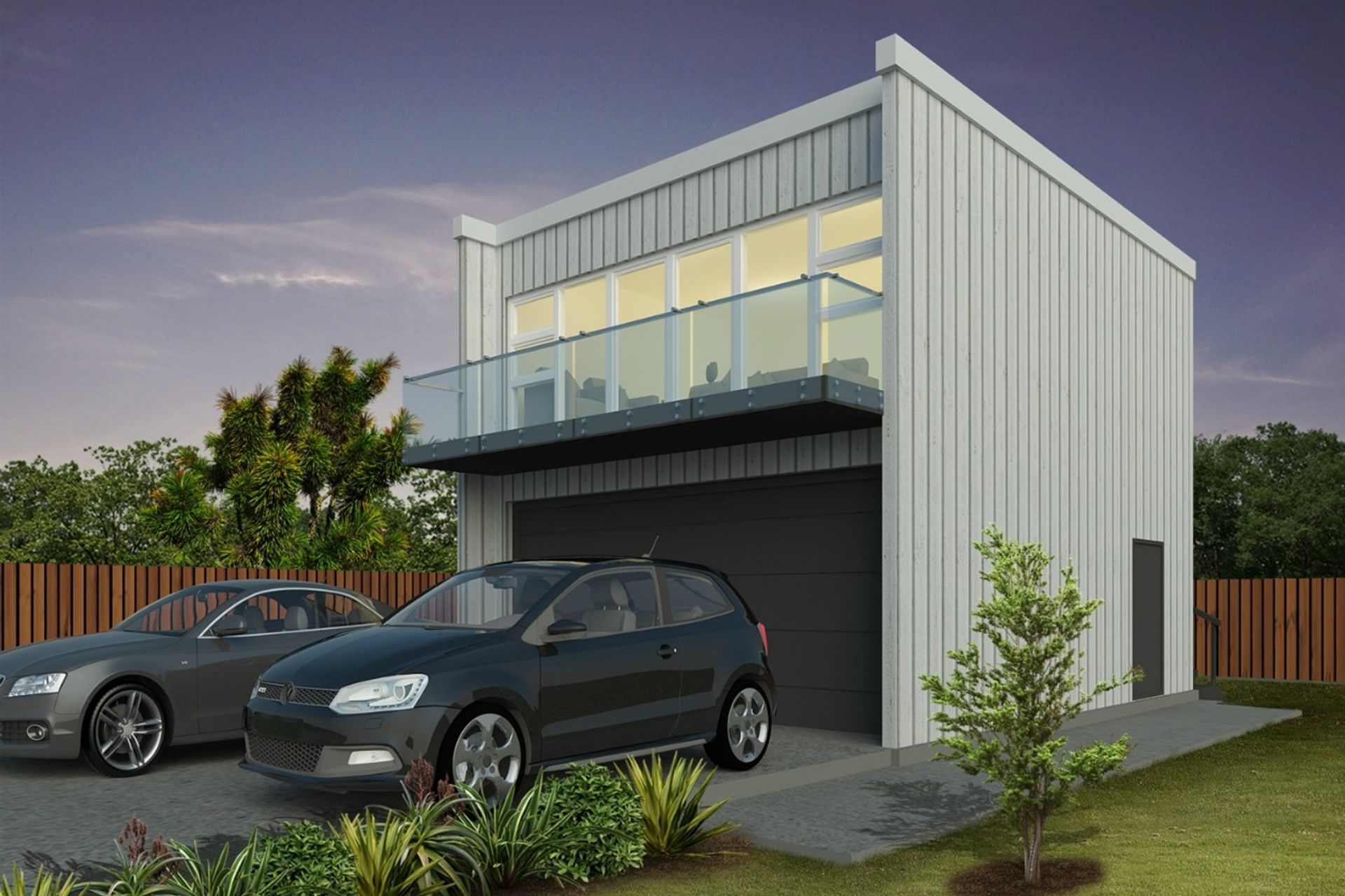 Double Garage with Flat Loft