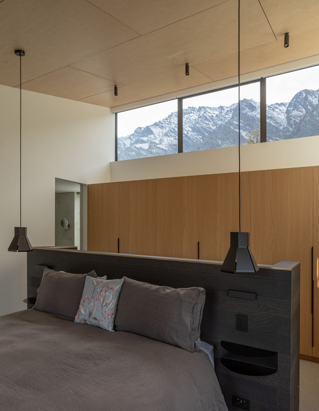 Master bedroom with elevated views to the Remarkables