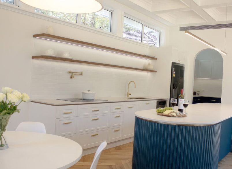Curved Reeded Kitchen - Warrawee