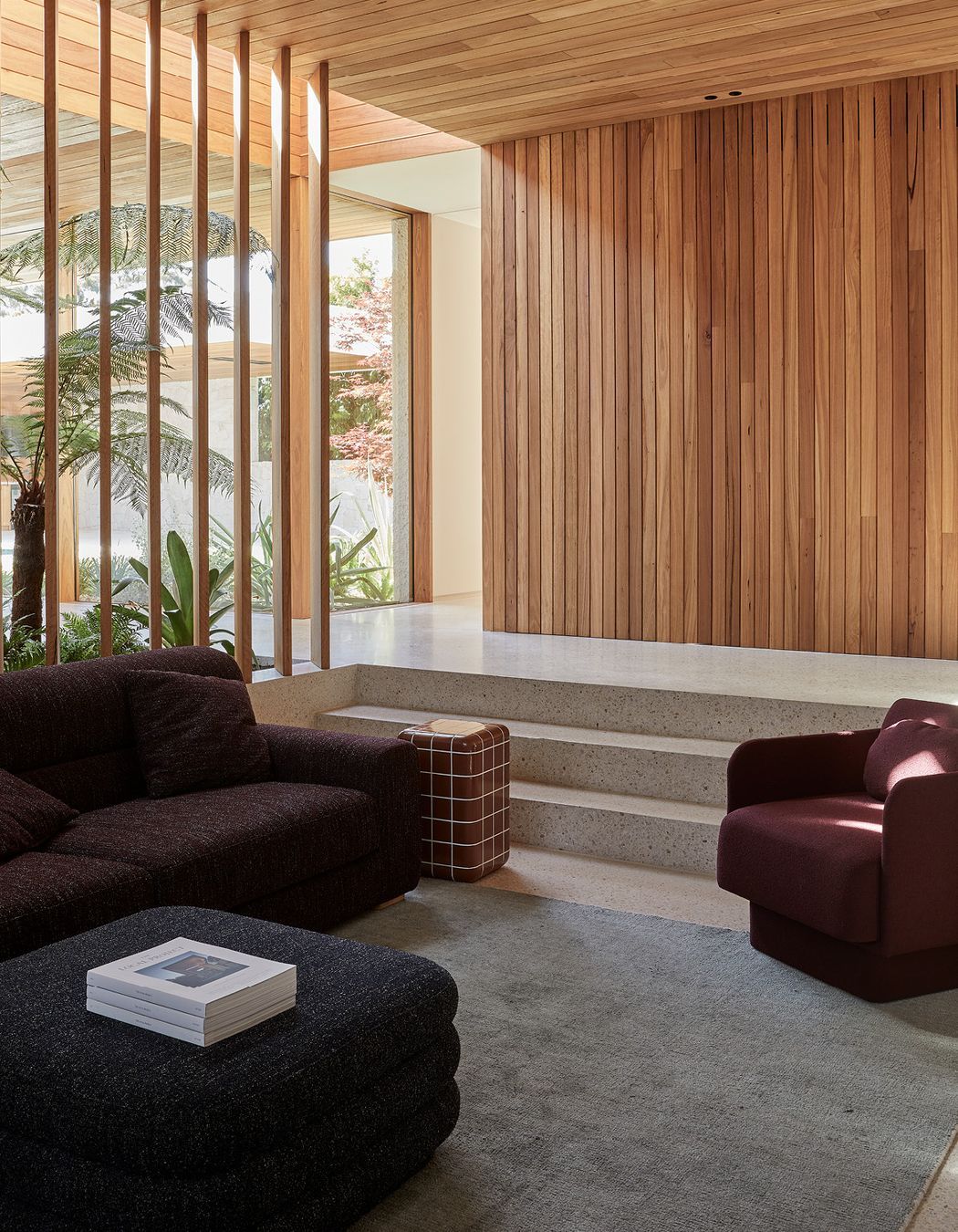 Pictured: Bonnie Occasional chair, Seville Tile Table, Hugo Sebastian 3 Seater Sofa, Kennedy Ribbed Square Ottoman