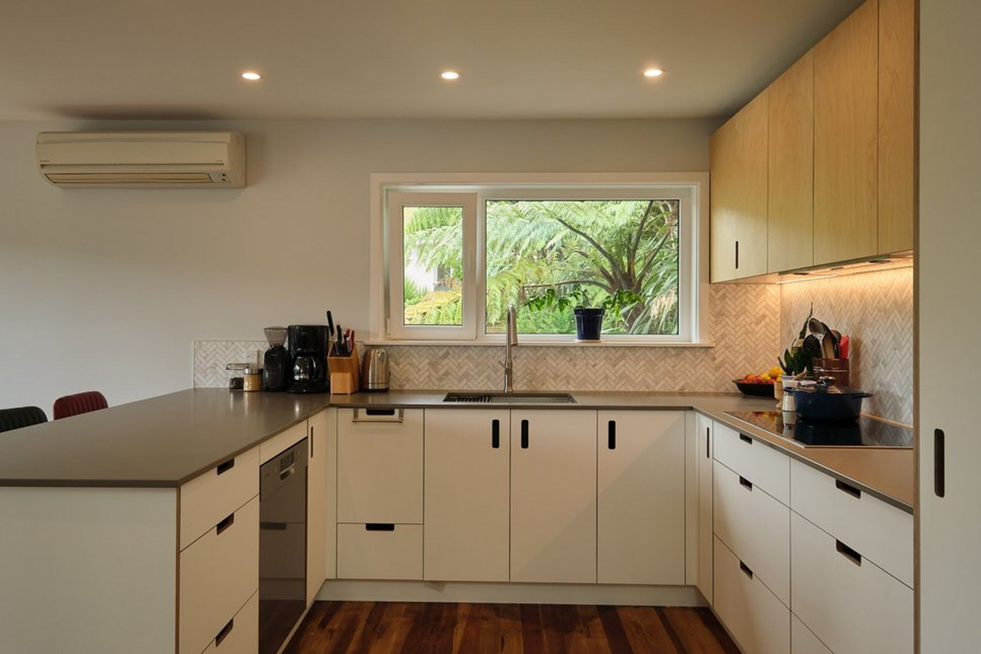 White and birch kitchen in Wilton