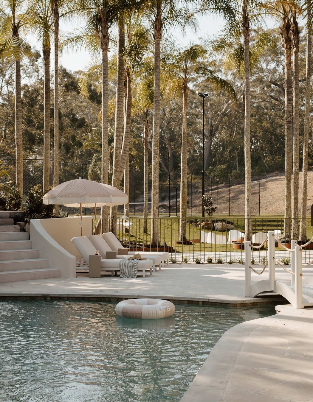 Aruba Rounded Sunbed and Aruba Flip Side Table