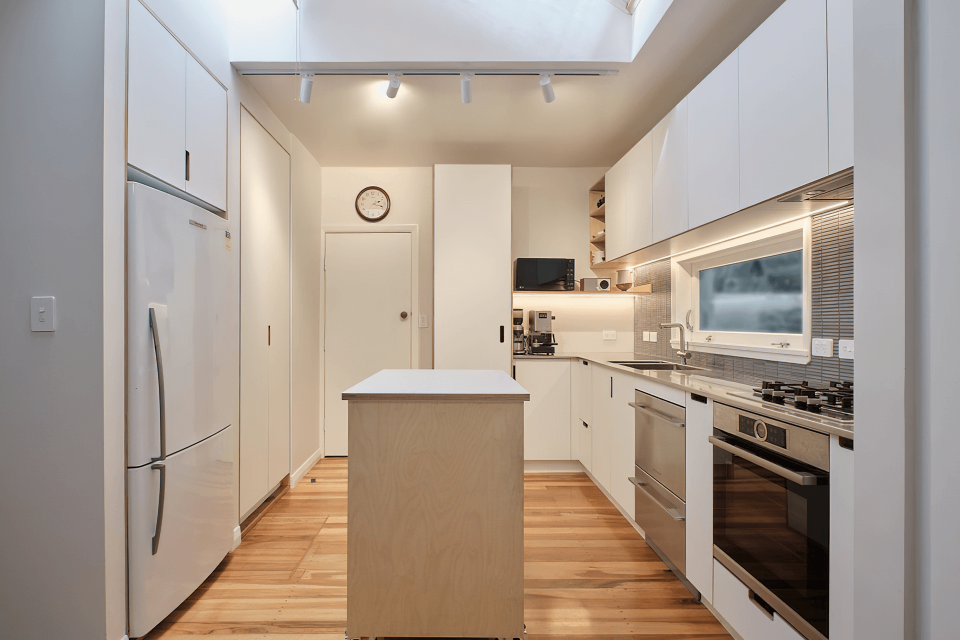 Full overlay kitchen &amp; laundry white + birch