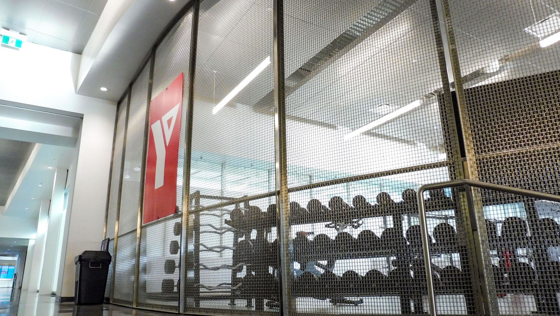 Wire Mesh Space Dividers at YMCA banner