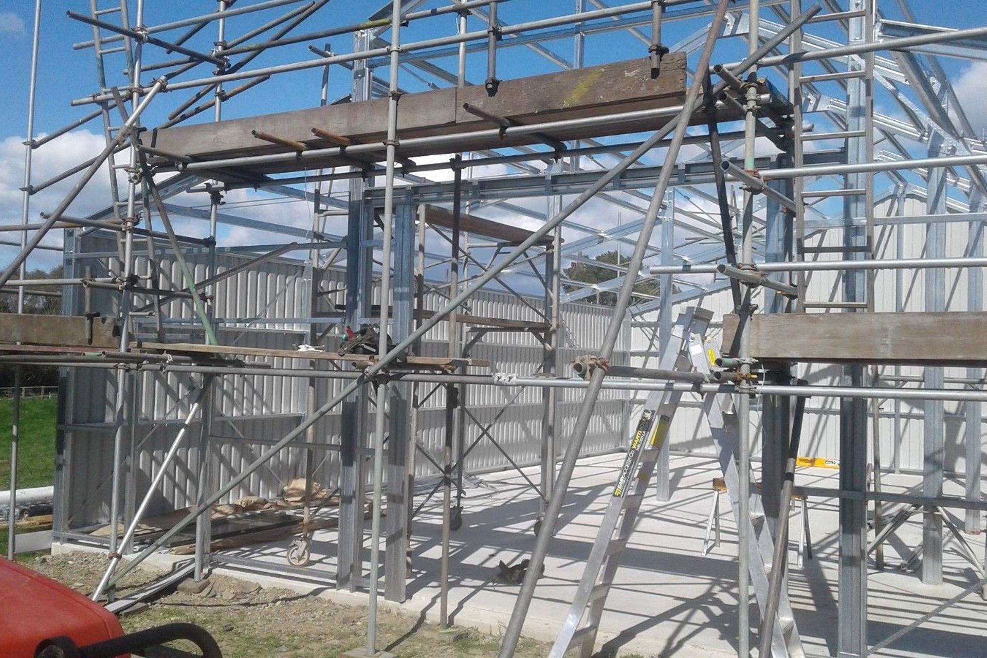 Three sides cladding completed on the shed