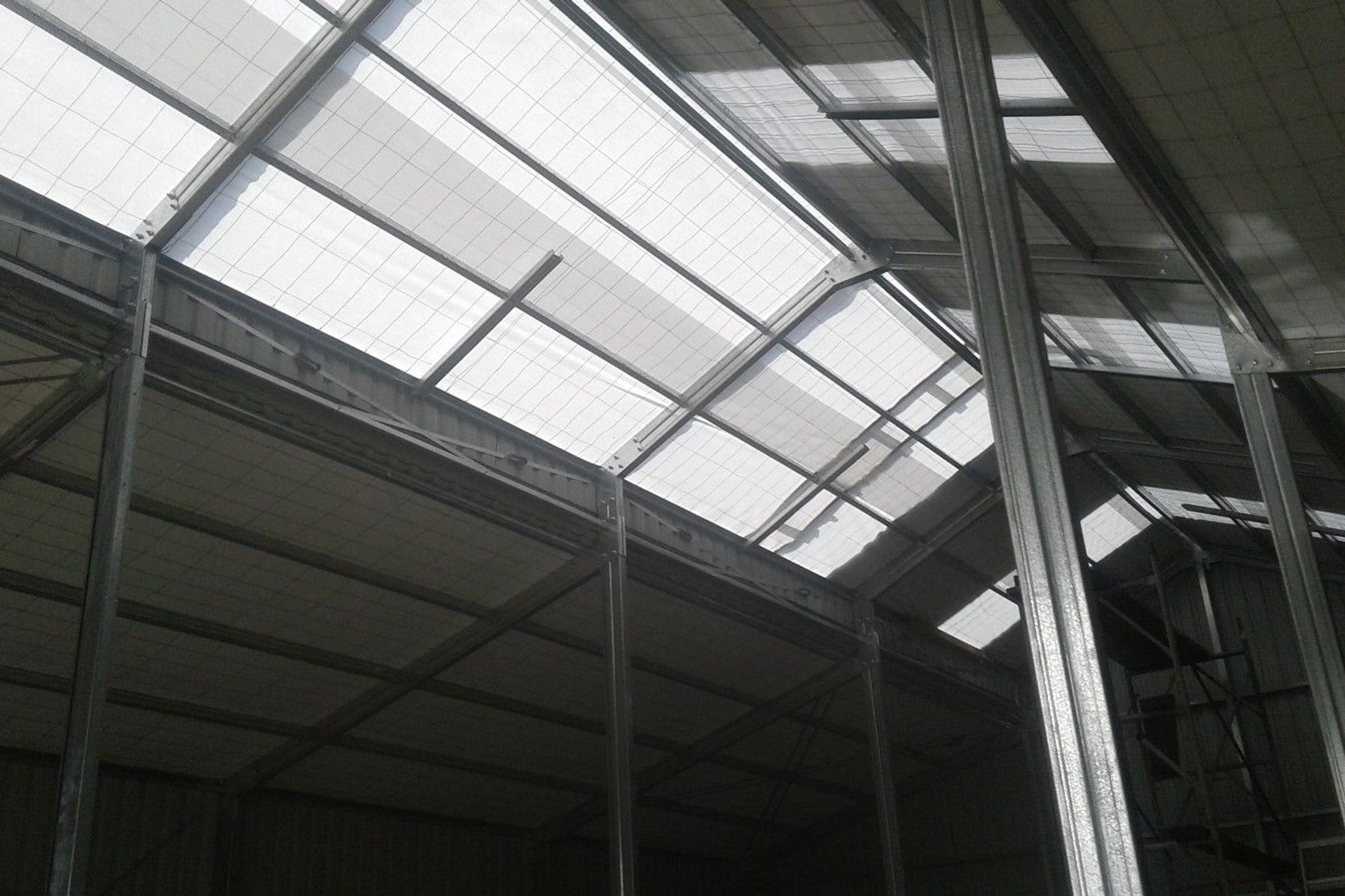 Close up on the skylight in the roof