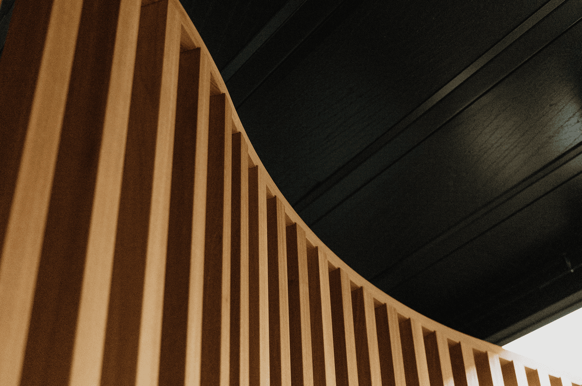 HNKN Office - Curved Timber Batten Wall