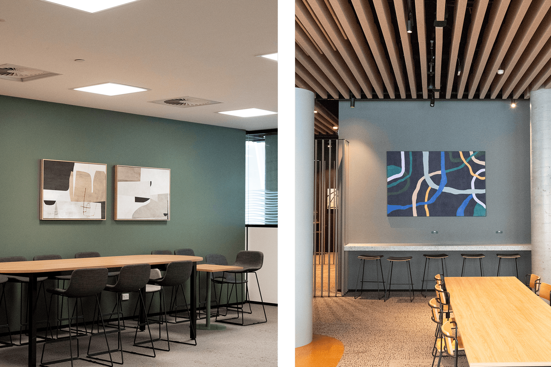 The vibrant Waterman Business Centre introduces an expansive office complex to Eastland Shopping Centre. The office floor features a series of spaces varying in scale to accommodate diverse working needs. Collaborative spaces include meeting rooms and private offices for teams-based work as hot-desk benches offer personal work spaces for the day. The layout of the space answers to the fluidity of modern work arrangements. It does so on the back of a creative architectural design plan and the construction systems to execute them proficiently. Studco Building Systems came together to provide the framework of this remarkable build.