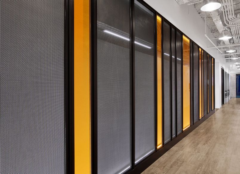 Office Space features Wire Mesh Partitions
