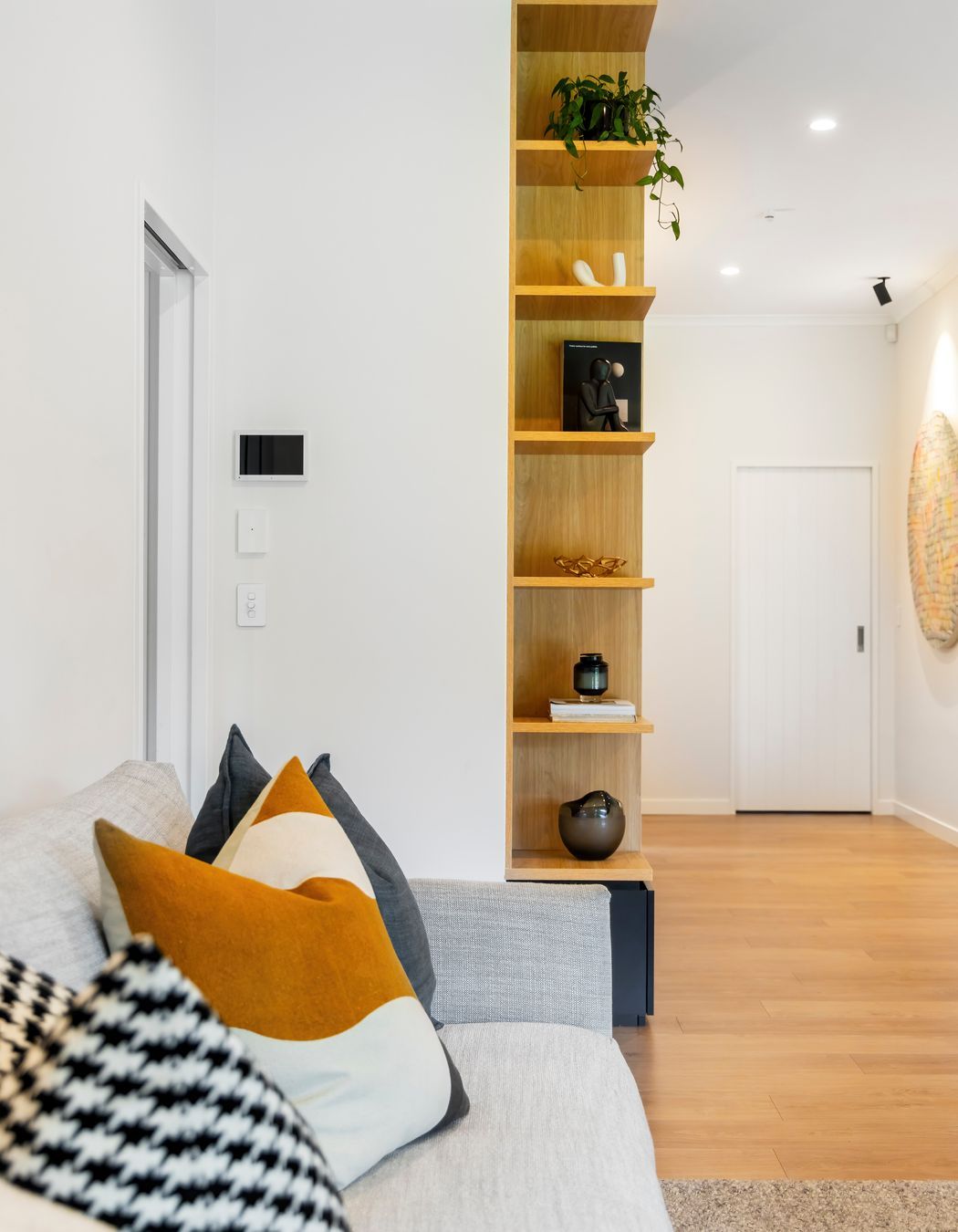 Oak + Black Melamine with Pocket Door