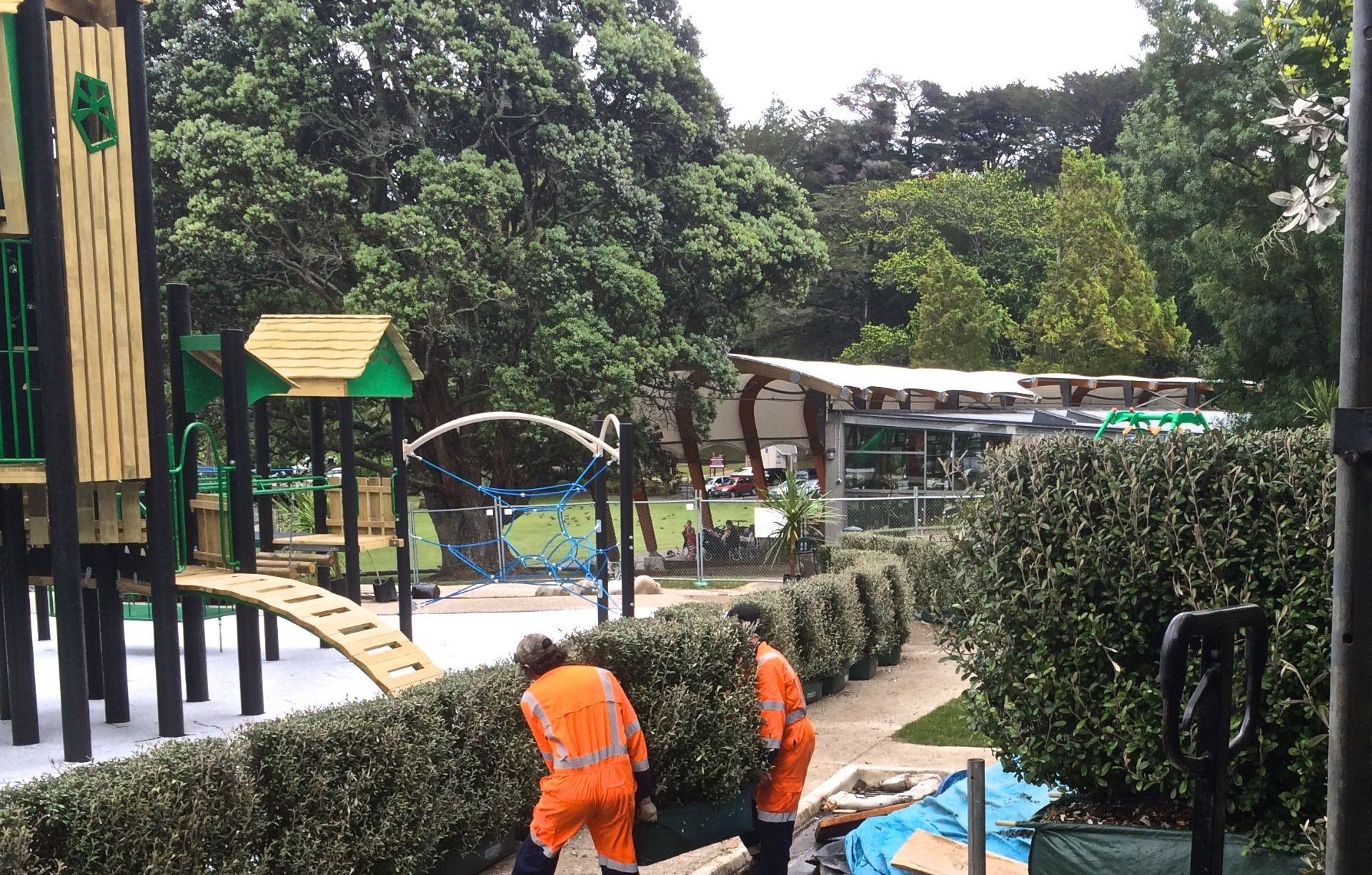 Installing Living Boundary™ instant hedges to create a beautiful enclosure for a child-friendly space.