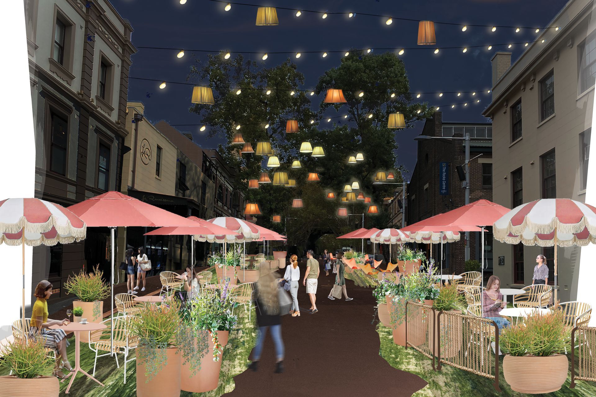 Concept Design - 3D View 'Nighttime' for Jack Mundey Place - Activation