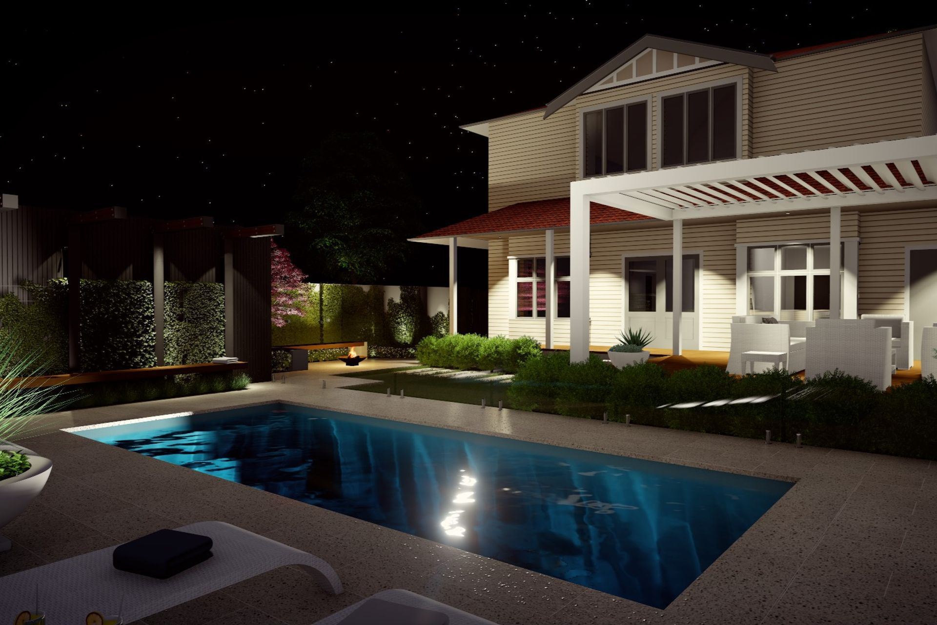 3D Renders: Anthony Scott | Backyard pool design