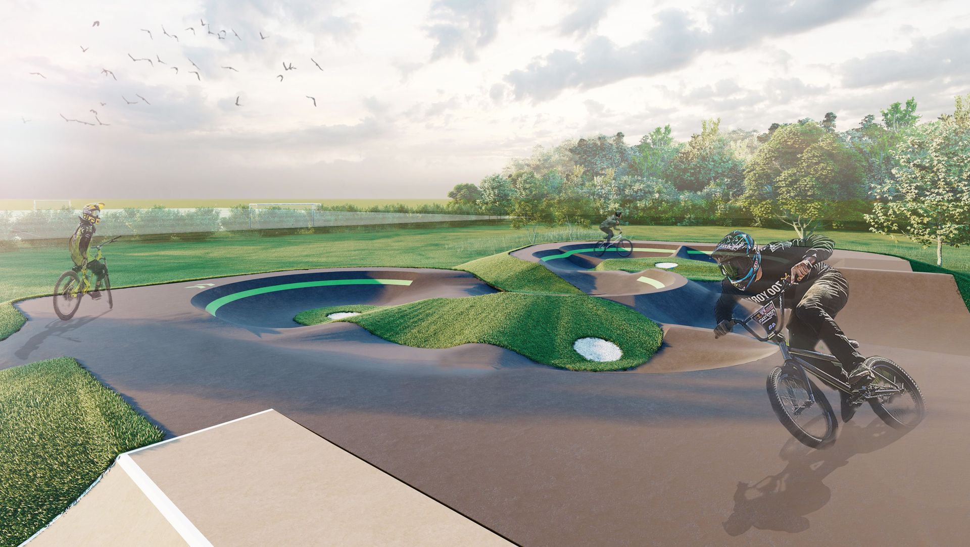 Pump track design banner