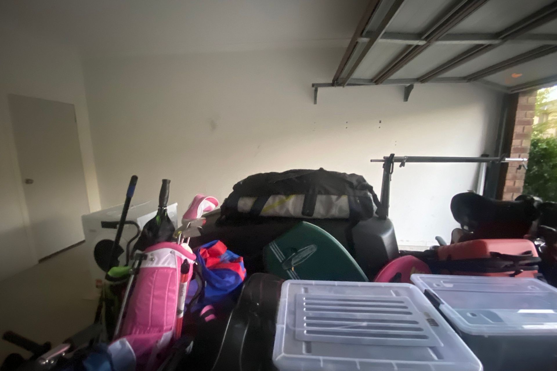 Before - the families gear that needed to be organised to claim the garage back