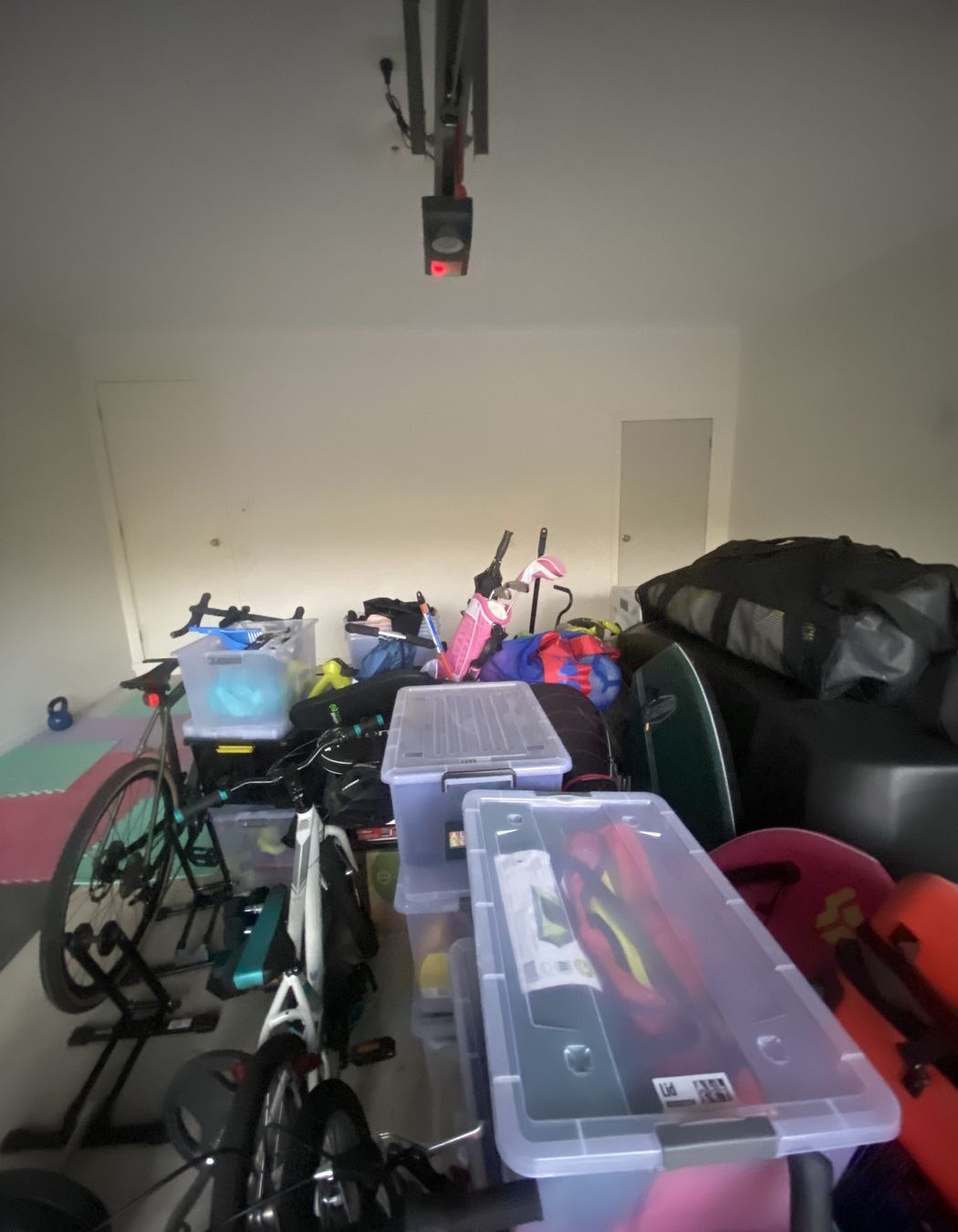 Before - the families gear that needed to be organised to claim the garage back