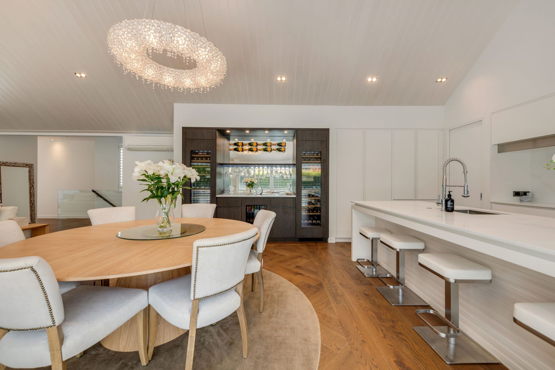 We don’t just do homes, we do atmosphere. This bar needed to feel elegant but inviting, and we made sure the finish matched the vibe.