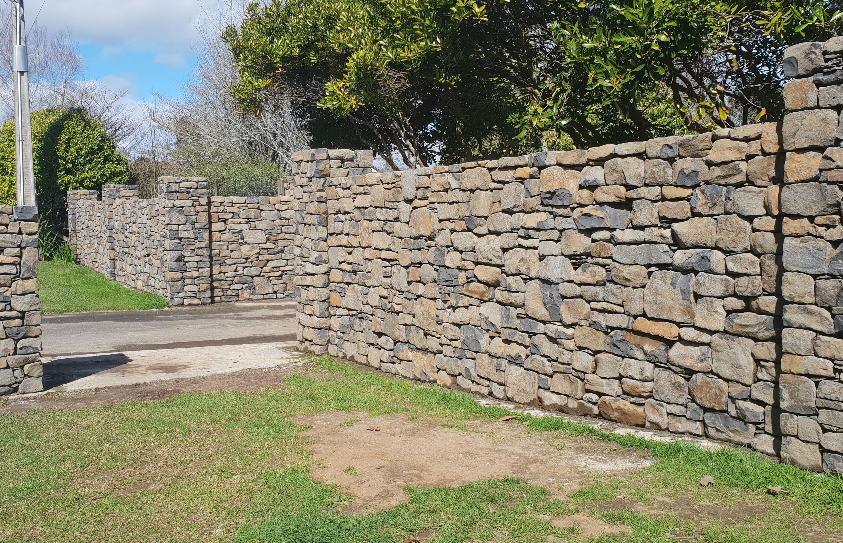 Basalt entrance wall