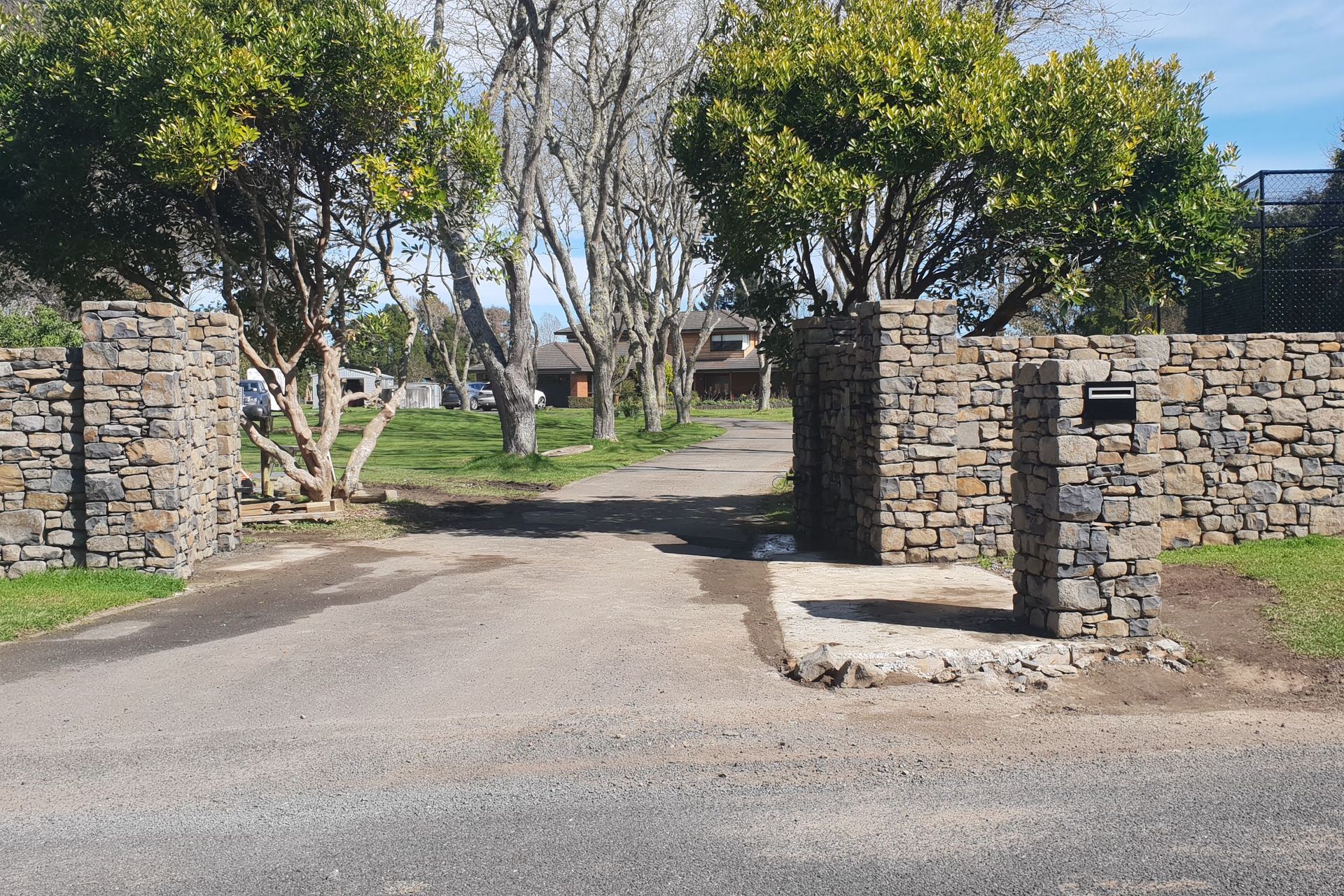 Basalt entrance wall