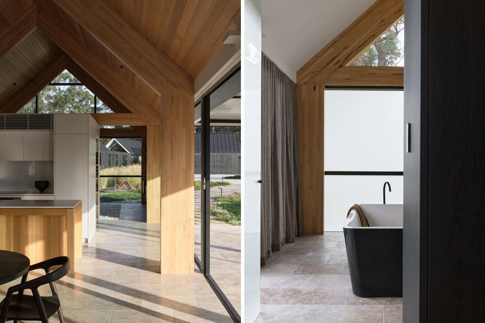 Silver Ash Premium Travertine Tumbled | Mallinger Constructions | Andrew Donaldson Architecture &amp; Design | Crystal Pools | Rolling Stone Landscapes