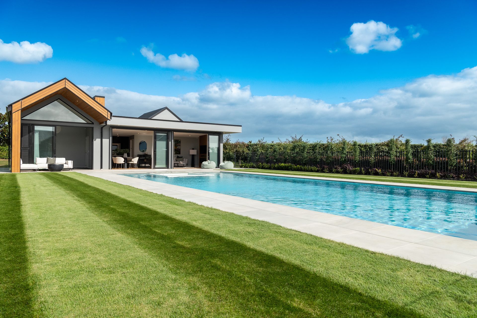 15m x 6m Pool in Rural South Auckland with Integrated Spa Pool - all able to be remotely viewed and controlled anywhere in the world, at anytime.