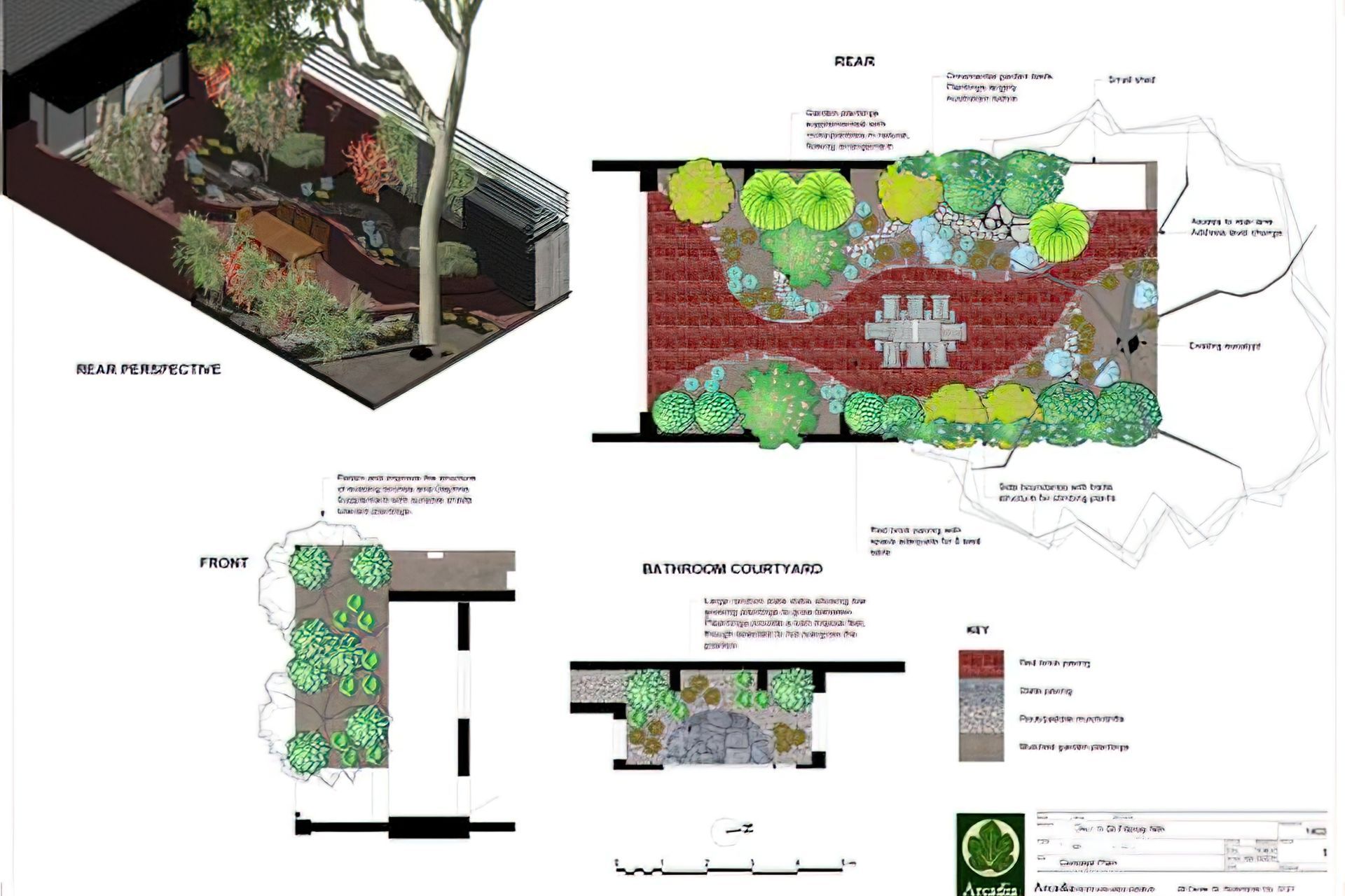 Concept plan for a new courtyard with native garden
