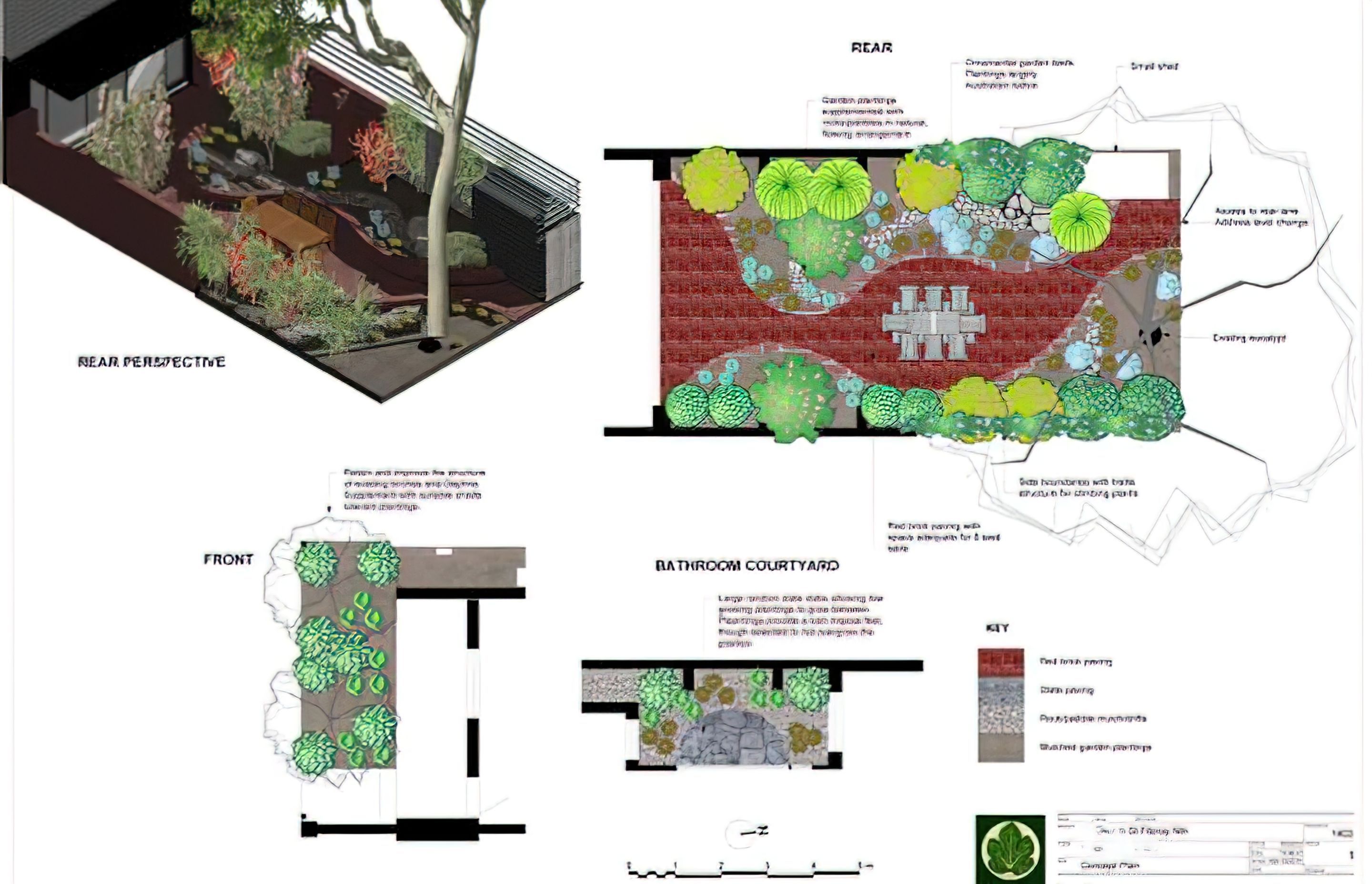Concept plan for a new courtyard with native garden