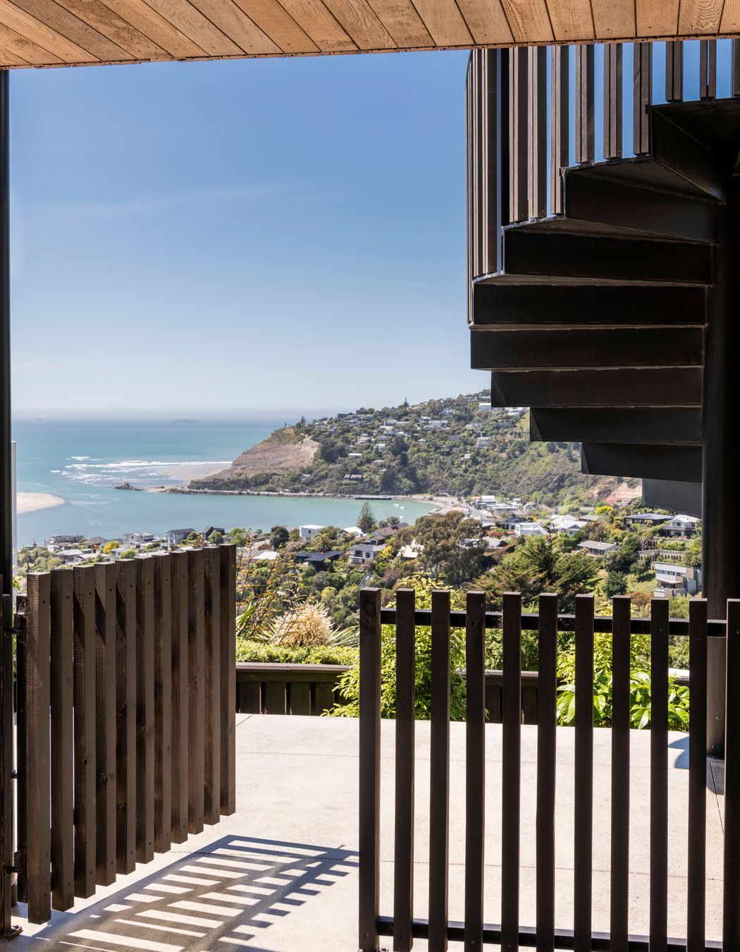 Timber batten fencing and gate