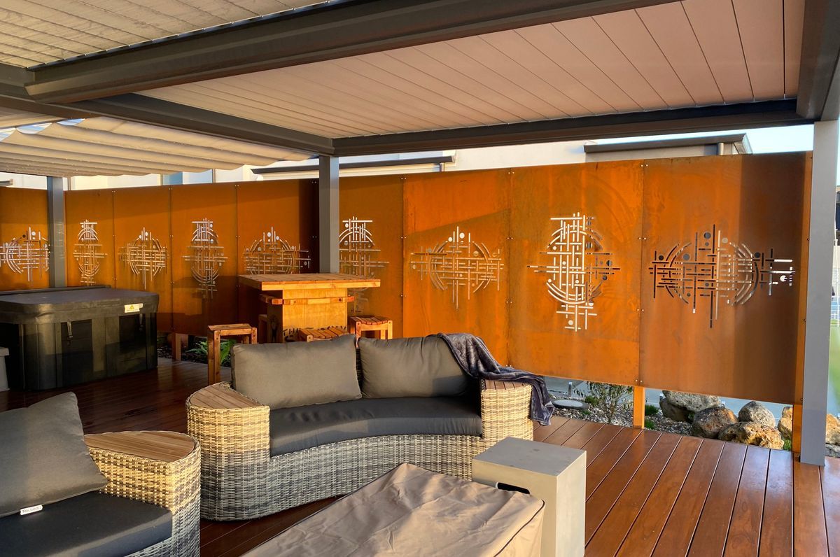 Modern Outdoor Privacy with Corten Steel Panels