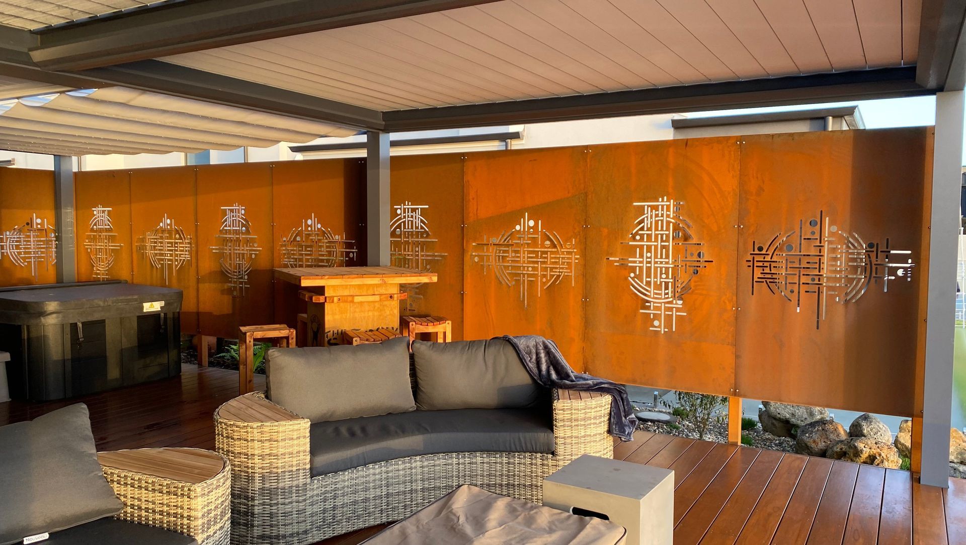 Modern Outdoor Privacy with Corten Steel Panels banner