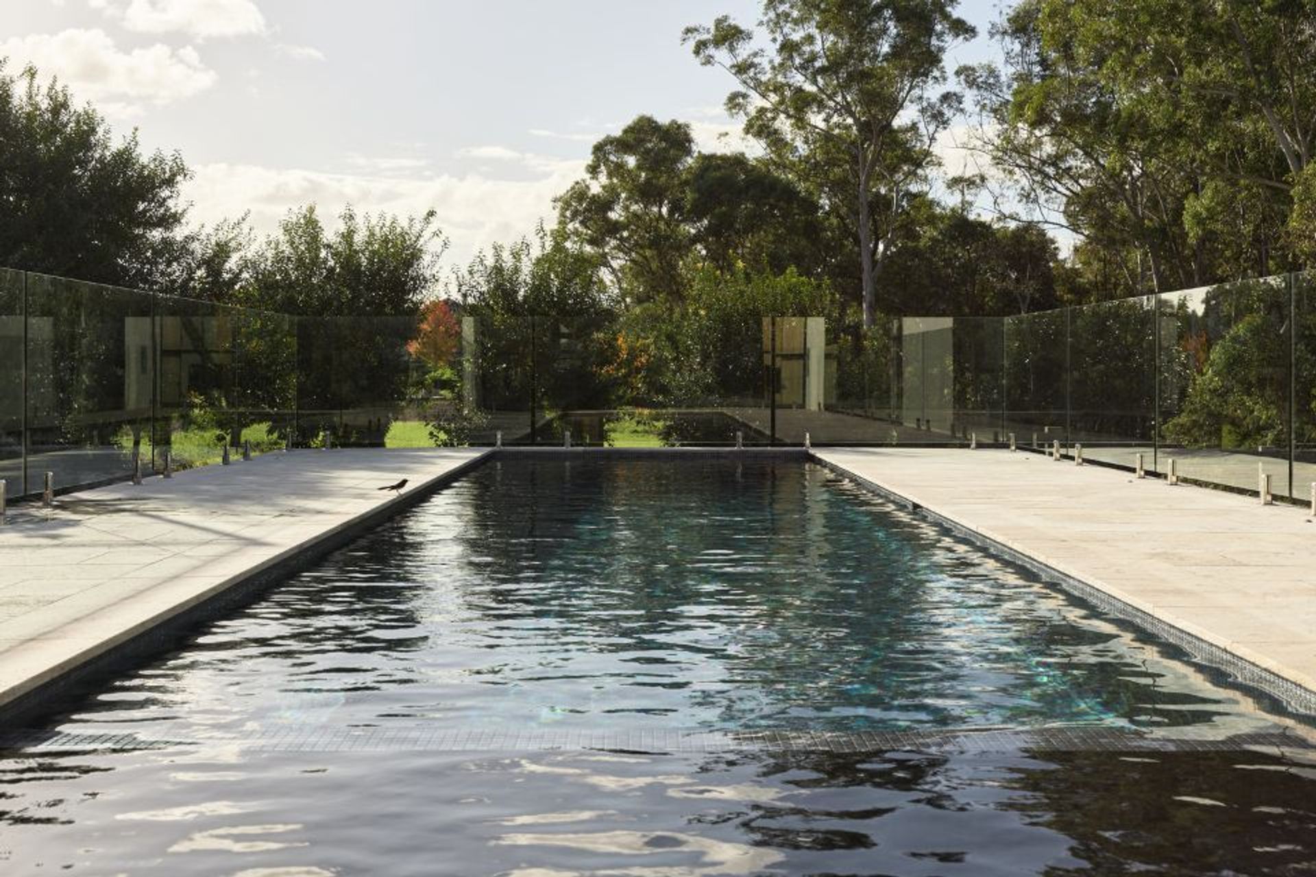 Silver Ash Premium Travertine Tumbled | Mallinger Constructions | Andrew Donaldson Architecture &amp; Design | Crystal Pools | Rolling Stone Landscapes