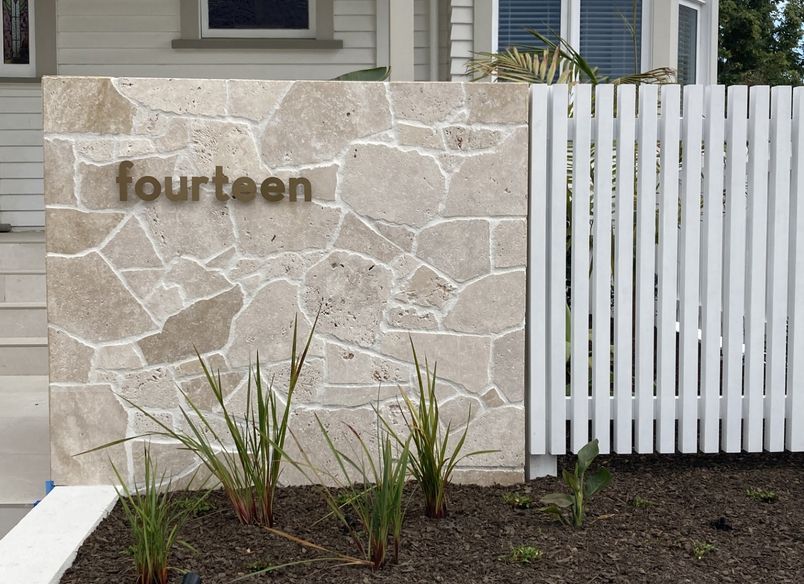 Freeform Travertine Entrance