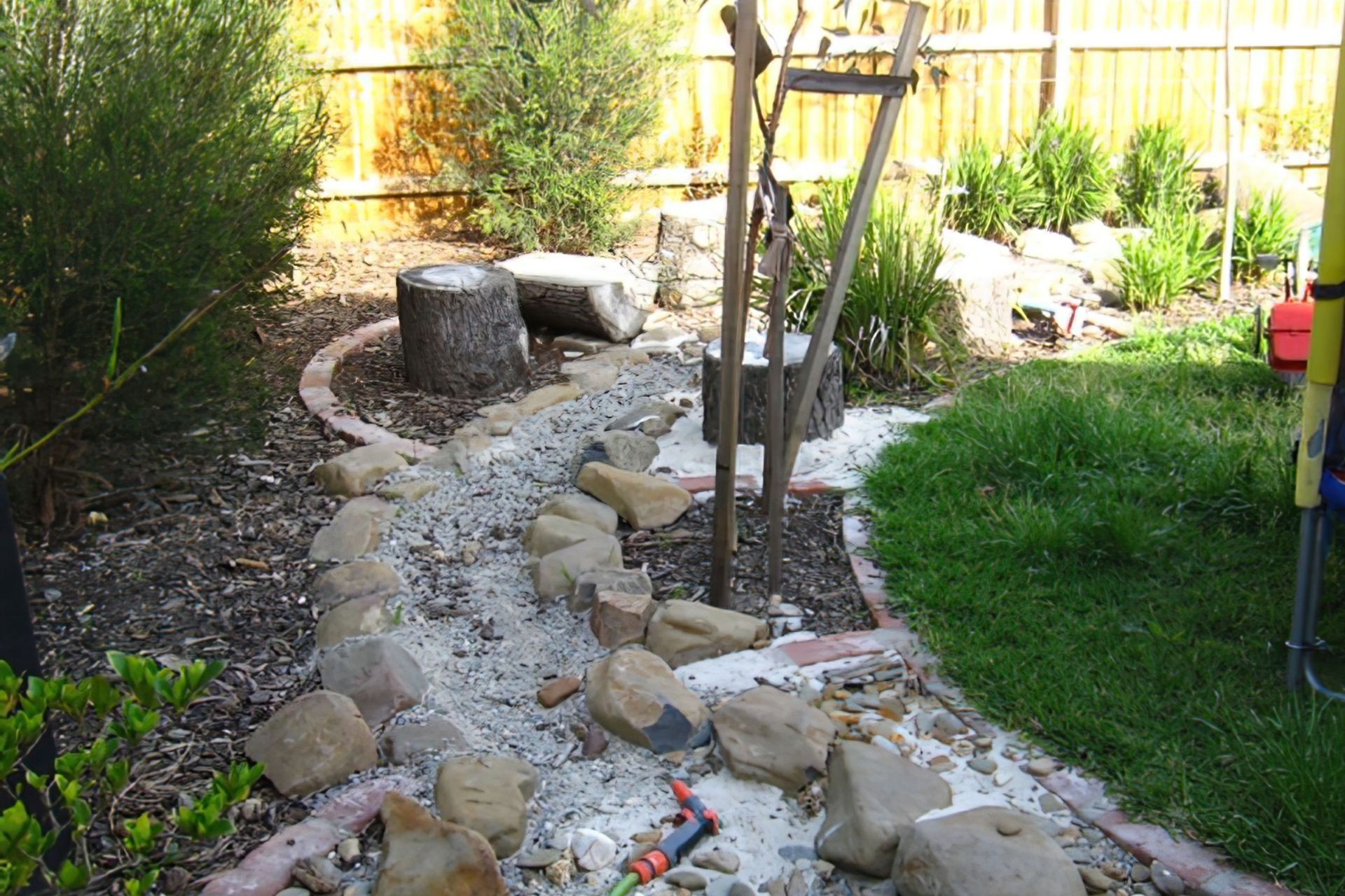 Northcote backyard AFTER garden design, with emphasis on children's garden and play