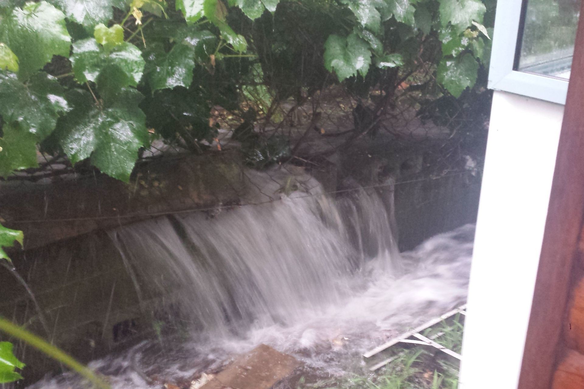 Stormwater overflow - before channel installation