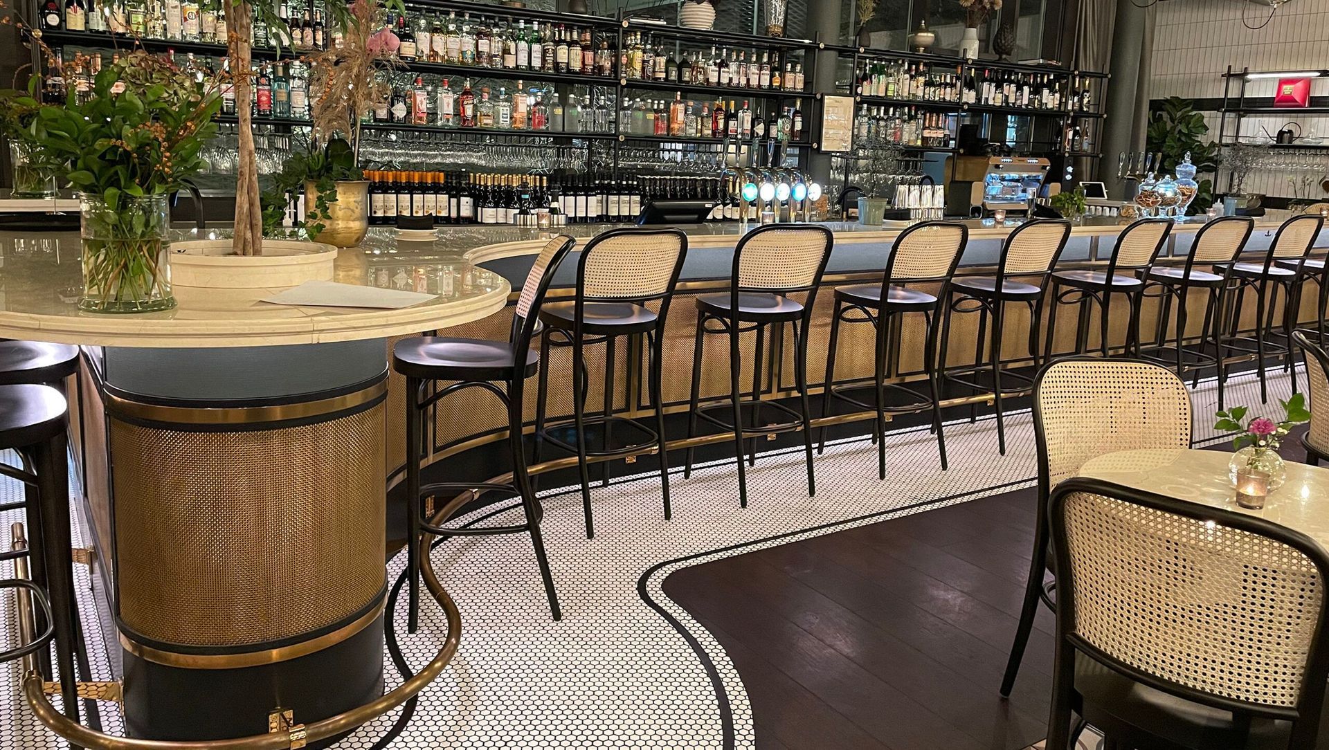 Joinery Accented with Antique Brass Mesh banner