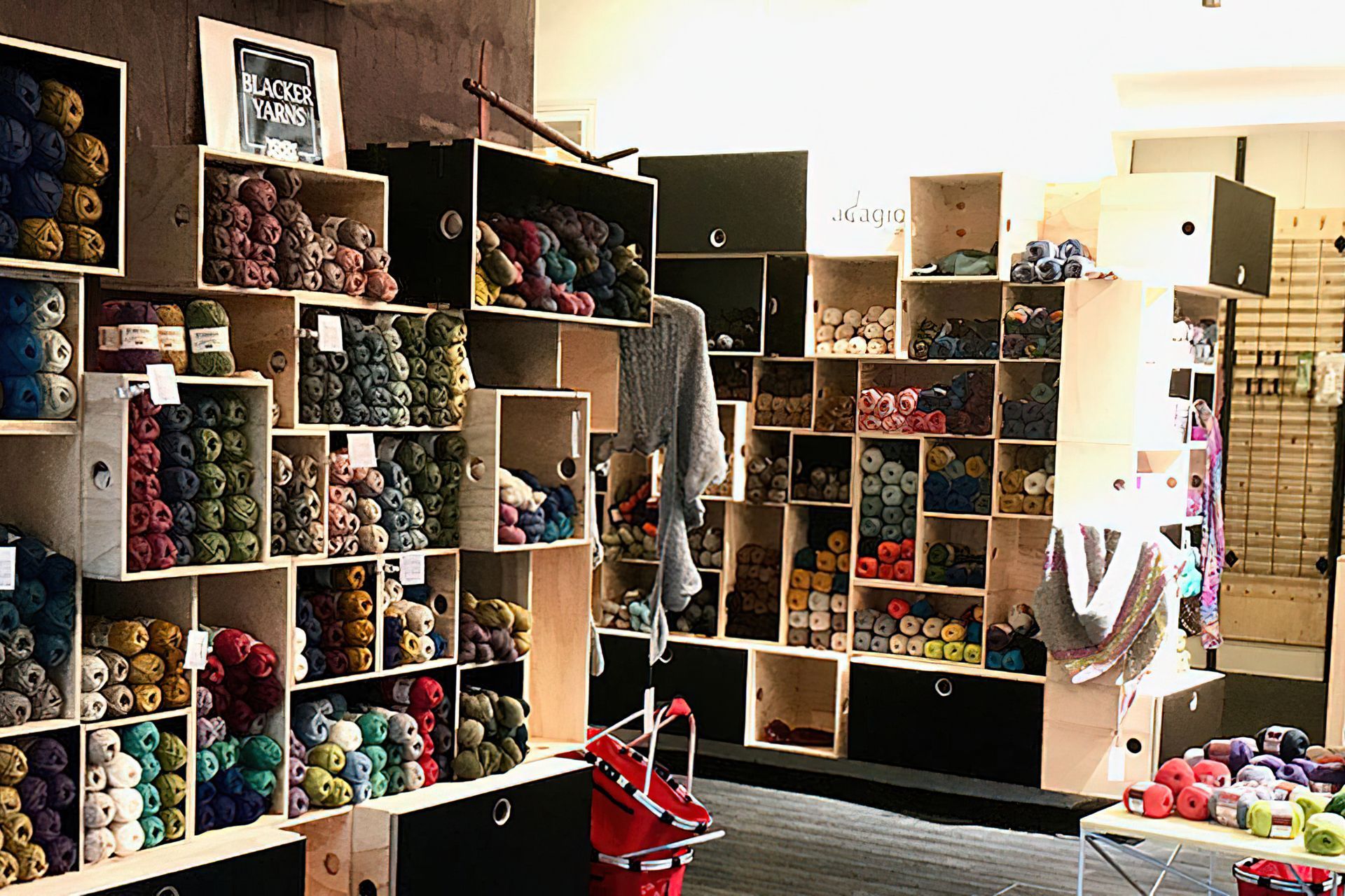 Stock displayed and arranged like a garden, reflecting the other passion of the owners