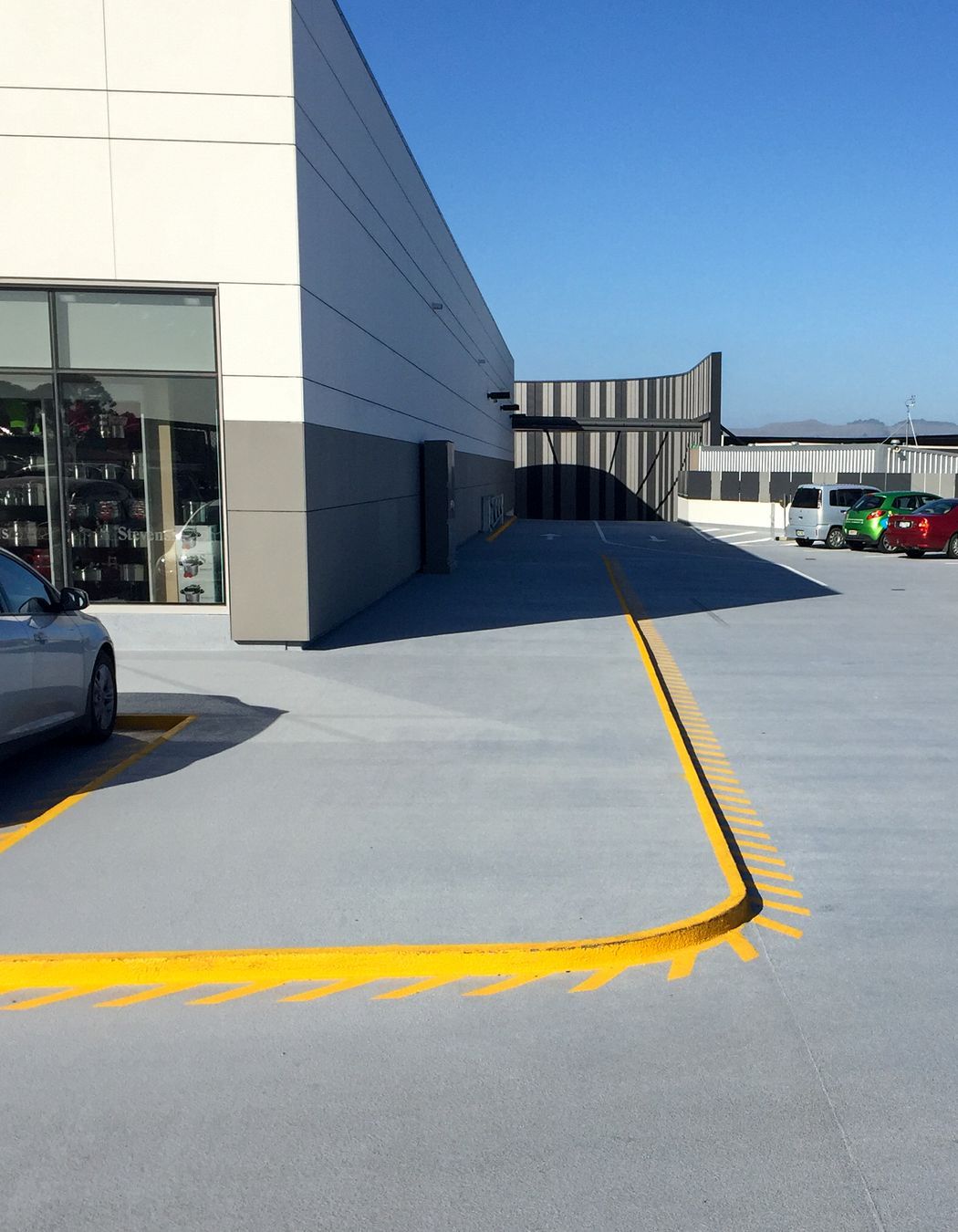 Completed Matacryl Carpark, The Hub Hornby