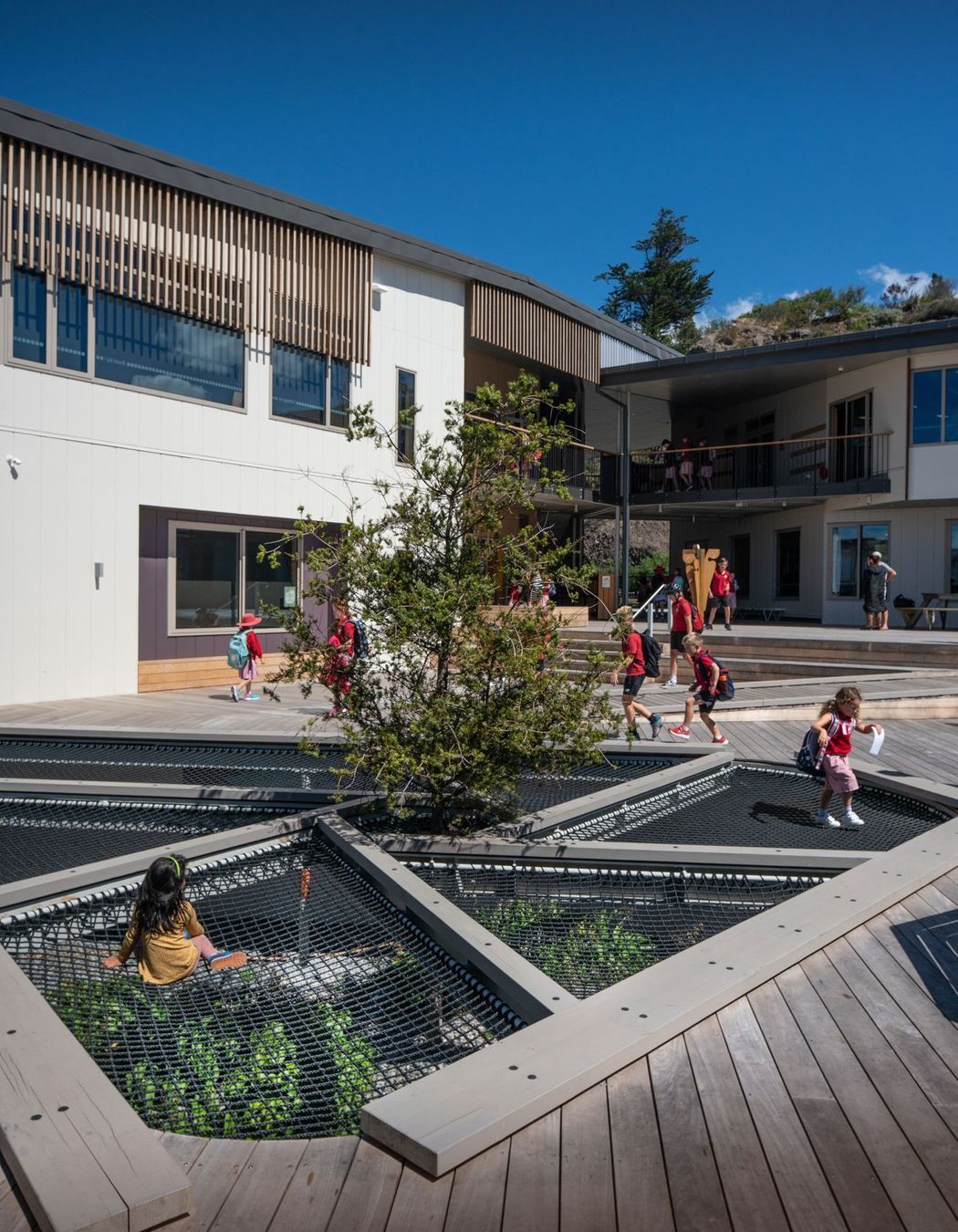 A mix of surfaces makes for dynamic interaction and supplies stimulating experiences.