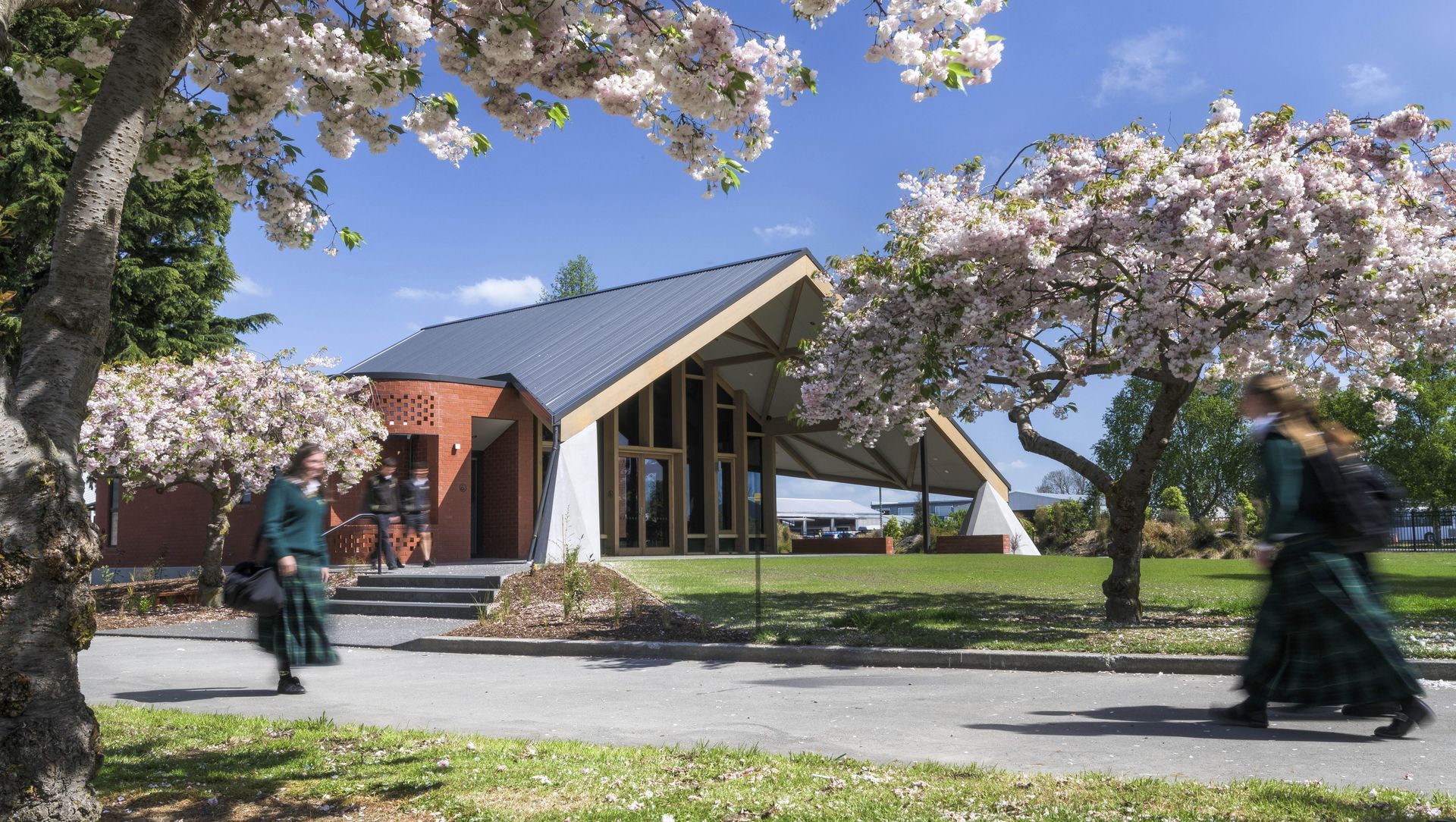 Te Ao Marama Whare (Rangiora High School Cultural Learning Center) banner