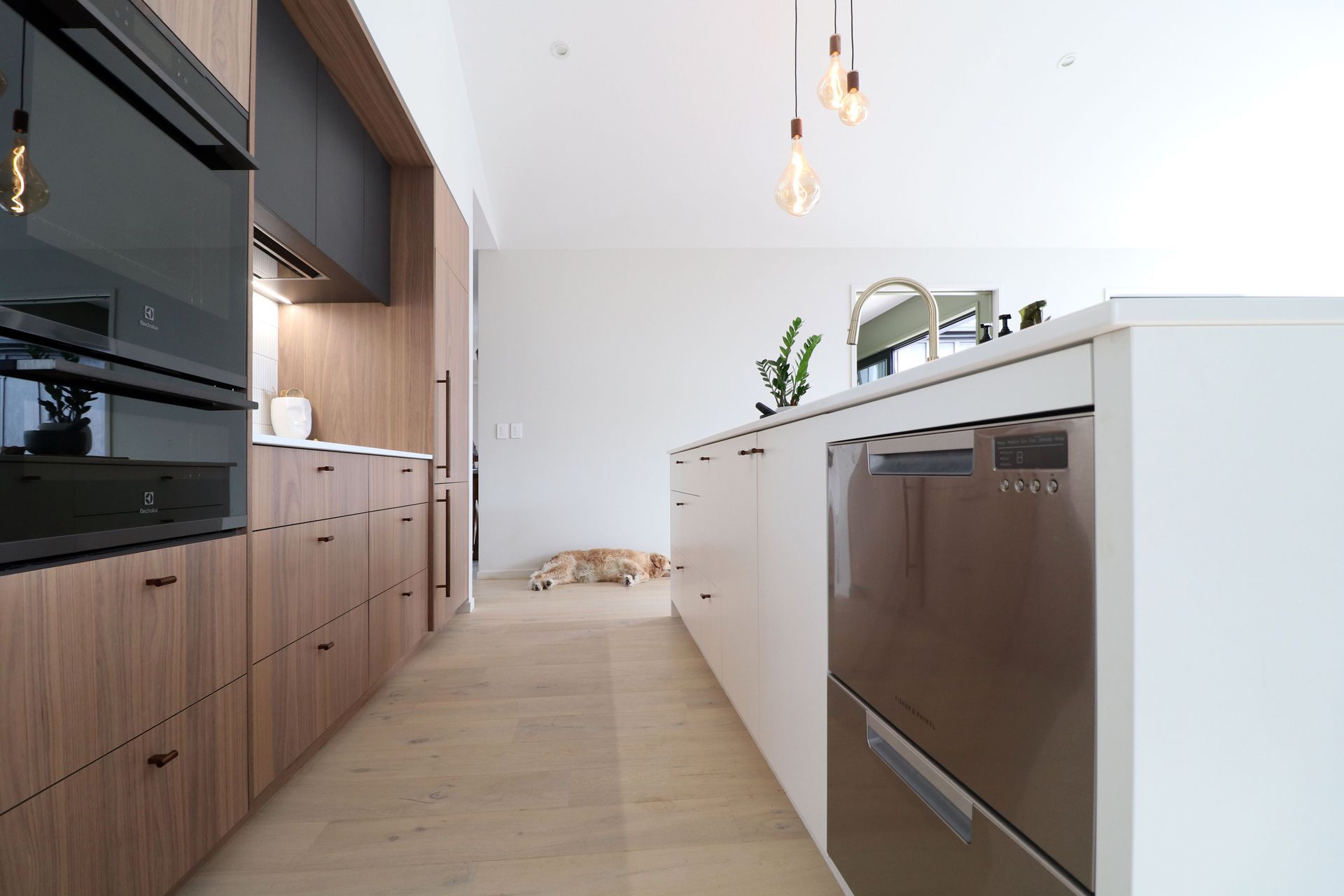 Walnut Veneer with Dark Cabinetry