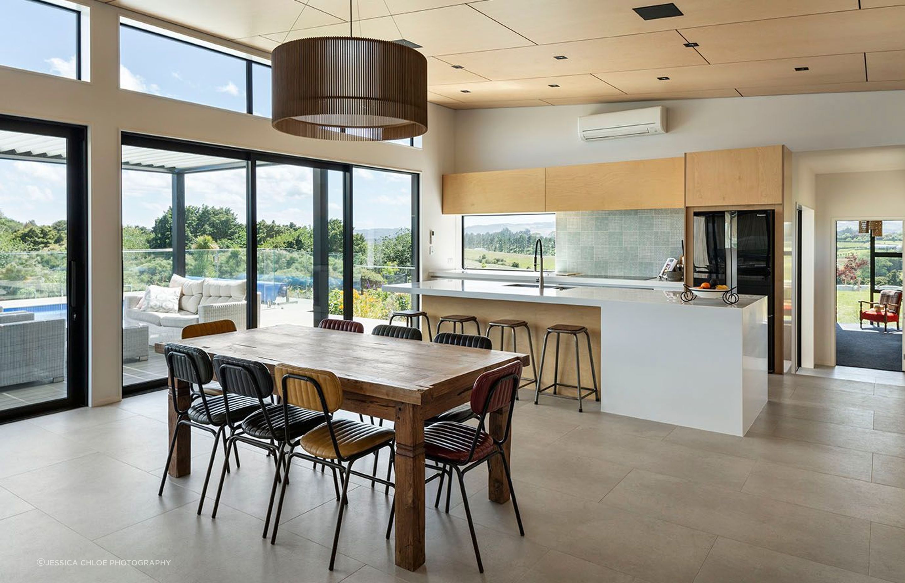 Kitchen/ dining flow through the main area of the house