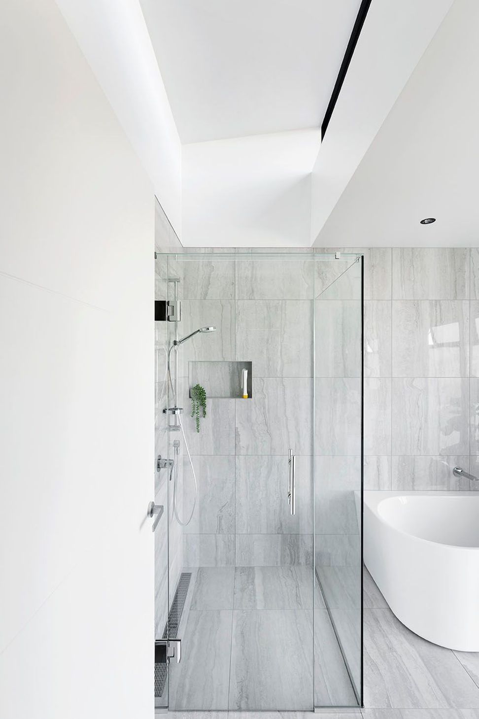 High skylights bring light and life to what may have become a dark usual corner