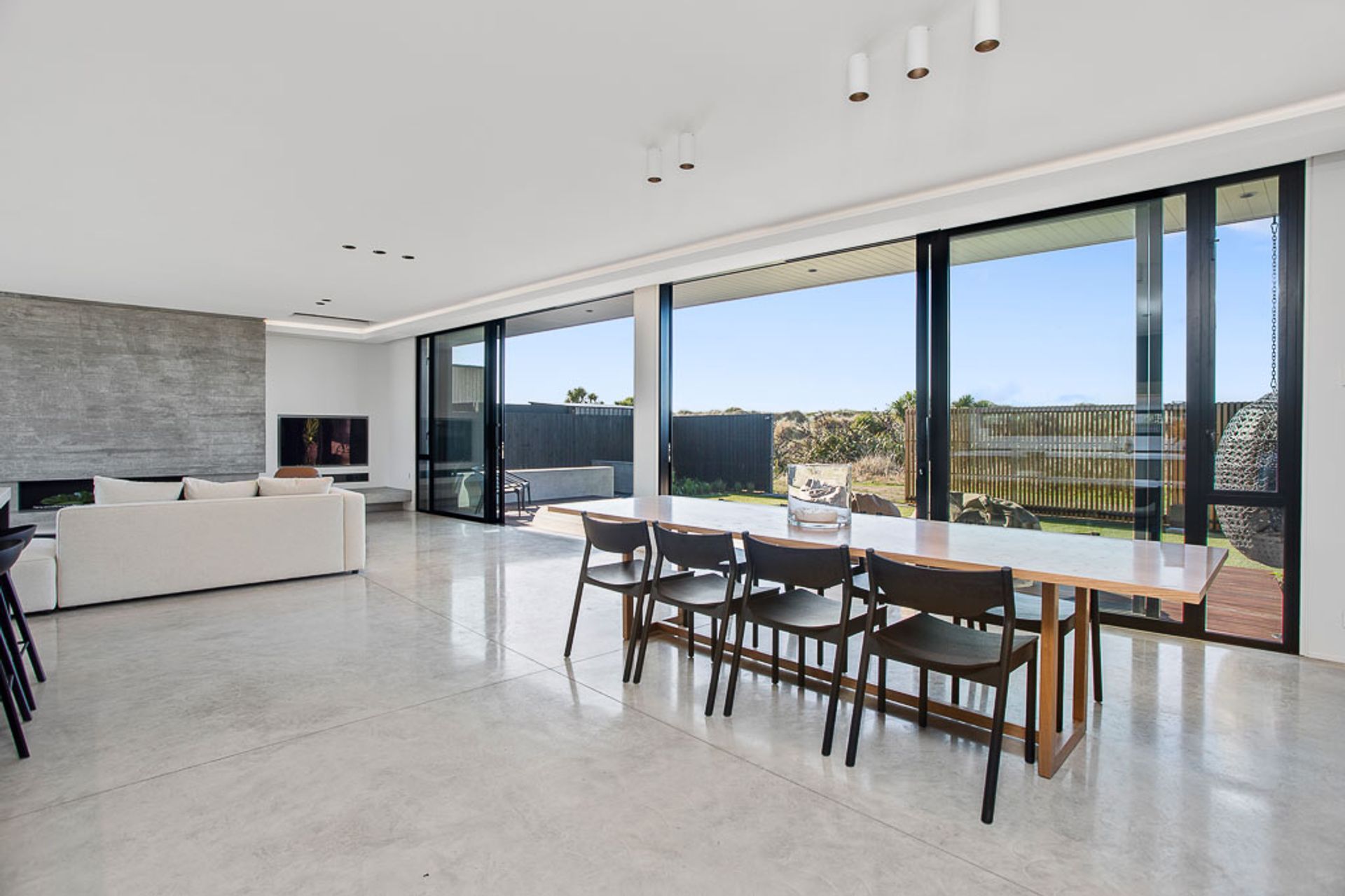 A view to the sand dunes to the front of the home.