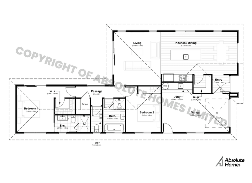 Miro Plan - Absolute Homes - 2-Bed Floor Plan