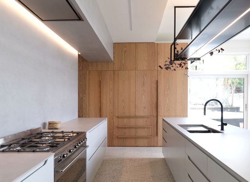 Oak and Ceramic European Kitchen