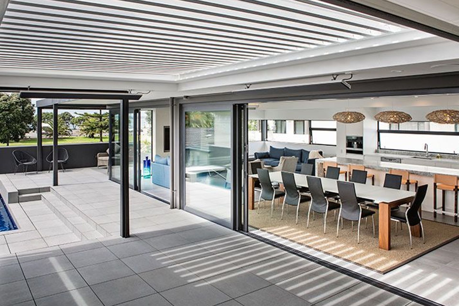 Three-Level Multi Cladding Home with Pool